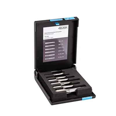 Image of VÖLKEL Tap and Die Tool Set for Grease Nipples, 6 Piece in Plastic Box, Professional Nipple Thread, Metric ISO Thread Pipe G (BSP)
