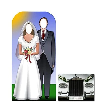 Image of Wedding Couple Stand In Lifesize Cardboard Cutout / Standee Standup Includes 8x10 (20x25cm) Star Photo
