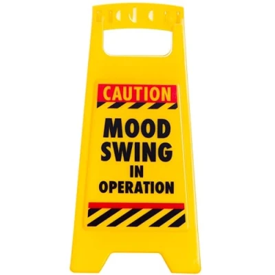 Image of Boxer Mood Swing Novelty Warning Sign Joke Gifts For Women Wife Or Girlfriend Moody Teenager Gift Office Secret Santa Colleague
