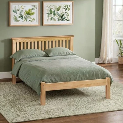 Image of Julian Bowen Bed, Solid, Antique Pine, Kingsize