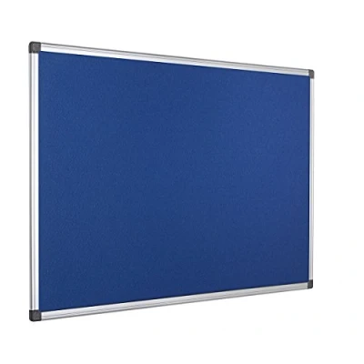 Image of Bi Office Notice Board Maya, Blue Felt, Aluminium Frame, 60 x 45 cm