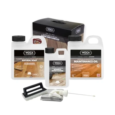 Image of Woca Maintenance Kit Oil Natural for Oiled Floors Includes Wood / Floor Soap and Cleaning Agent