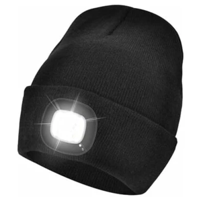 Image of Object Rechargeable LED Beanie, Perfect Dad Gifts in Christmas Free Head Torch Unisex Winter Warm Knitted Beanie
