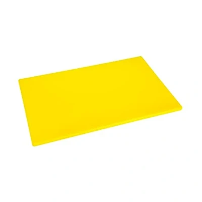 Image of Hygiplas Low Density Antibac Chopping Board, Size: 450x300x10 mm, Colour Coded Yellow for Cooked Meats Prep, LDPE Cutting Dishwasher Safe, Non Toxic &amp; Absorbent, HC861