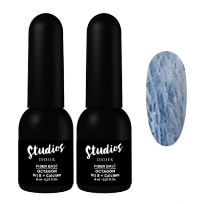 Image of Didier Lab Premium Octagon Set Gel Nail Polish Base Coat Extra Strong Strengthener For Damaged Nails Varnish Clear LED UV