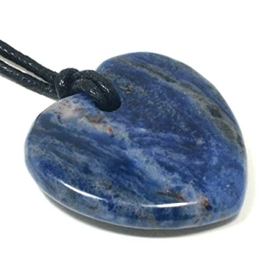 Image of CrystalAge Sodalite Heart Necklace &#039;Meditation&#039;