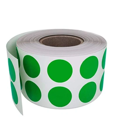 Image of Royal Green Round Stickers Roll Colour Coding Labels Adhesive in 1.3cm (13mm) 1080 Pack