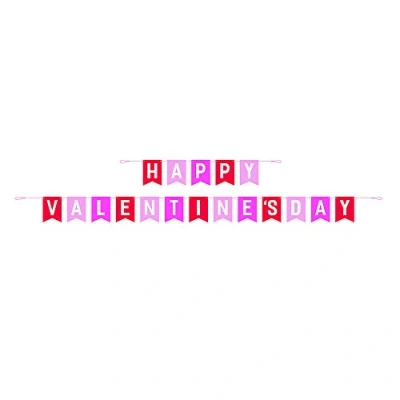Image of Unique Party 61735 10ft Red and Pink Happy Valentine&#039;s Day Bunting Banner, Set of 2