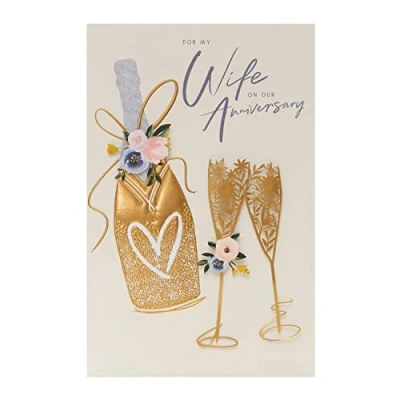 Image of UK Greetings Wedding Anniversary Card for Wife Stylish Design