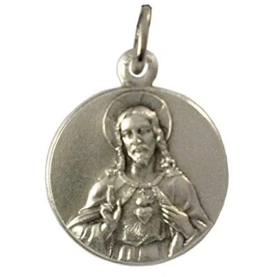 Image of THE SACRED HEART OF JESUS AND MARY MEDAL (THE TWO HEARTS IN JUST ONE MEDAL) 100% MADE ITALY (ROUND SHAPE)