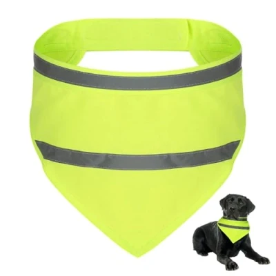 Image of Reflective Pet Triangle Scarf Bandanas Safety Strip High Visibility Dog Bib Night Walking for Dogs