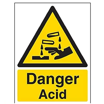 Image of V Safety Danger Acid Warning Sign 150mm x 200mm 1mm Rigid Plastic