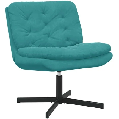 Image of Swivel Relaxing Chair Turquoise 63 x 75 76 cm Velvet Vidaxl