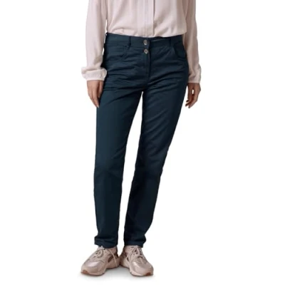 Image of Cecil Women&#039;s B378219 Trousers in Casual fit, Oil Blue, 28W x 30L