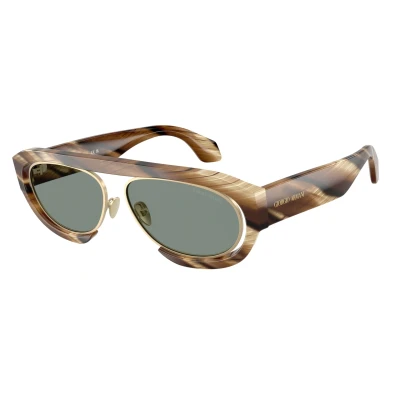 Image of Giorgio Armani Uomo AR8239 6065/1 Occhiali da sole Acetato Marrone Grigio Rotonda Normale