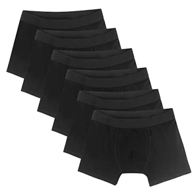 Image of Libella Boys Hipster Boxer Shorts Underwear Cotton Children&#039;s Pack of 6, black, 170 176