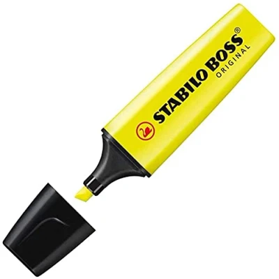 Image of Highlighter STABILO BOSS ORIGINAL Pack of 3 Yellow