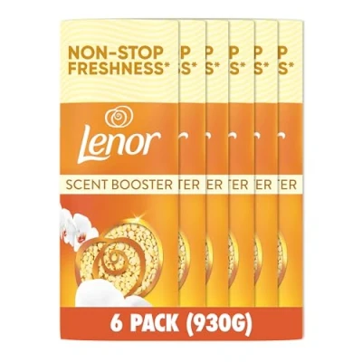 Image of Lenor Laundry Perfume Scent Booster 155g x 6, Gold Orchid, Non stop Freshness Up To 12 Weeks In Storage