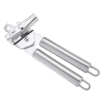 Image of Amazon Basics 3 in 1 Stainless Steel Manual Tin Can Opener, Durable and With Hook for Easy Hang Drying (Previously AmazonCommercial brand)