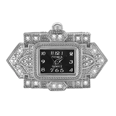 Image of JewelryWe Novelty Finger Watch Silver Gold Plated Adjustable Ring Square Dial Quartz Rings, for Mothers Day