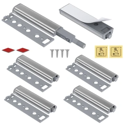 Image of Push to Open Door Catches Jiayi 6 Pack Cupboard Magnetic Catch Latch Release for Kitchen Closet Closing Cabinet Touch Close Drawer Opener Wardrobe Closure Closer