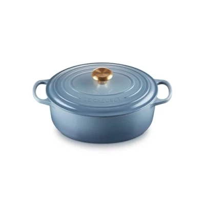 Image of Le Creuset Signature Chambray Cast Iron 29cm Oval Casserole