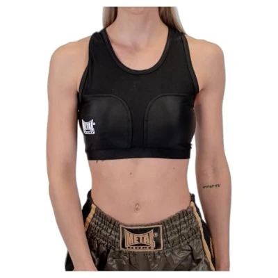 Image of Metal Boxe Women&#039;s Bra with Protective Shells, Black, L
