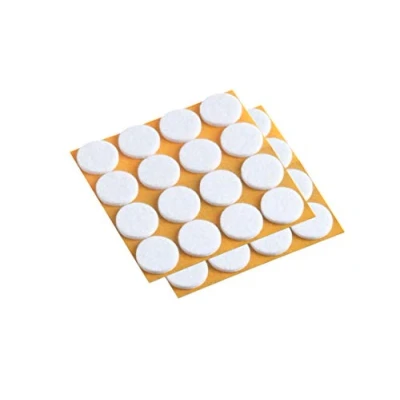 Image of Metafranc 645026 Felt Diameter Self Adhesive White Pack of 20 Effective Protection Furniture Set for Sensitive Chair Glides/Floor Gliders, Weiß, Ø 17 mm (20 Stück)