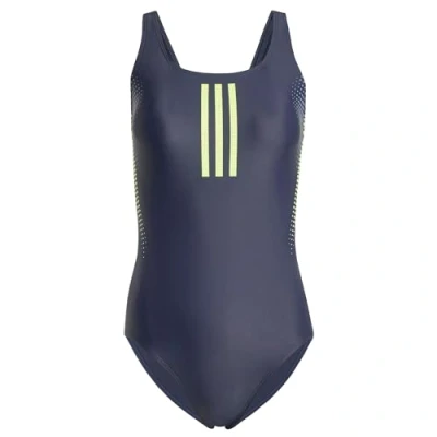 Image of adidas Performance 3STRIPES Graphic Vback Swimsuit, Women&#039;s, Size: 26, Legend ink