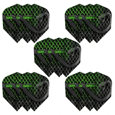 Image of Harrows Taipan Dart Flights 5 x sets Darts (15 Total) I 100 Micron Premium Extra Strong Made in UK Professional Accessories Gold