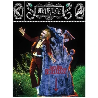 Image of Amscan 671071 Halloween Beetlejuice Scene Setter Wall Decoration 2 Pieces