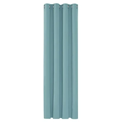 Image of Deconovo Home Decorative Thermal Insulated Blackout Curtain Ring Top for Bedroom 52&quot;x 72&quot; Sky Blue 1 PANEL