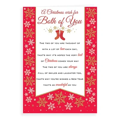 Image of Piccadilly Greetings Regal Publishing Sentiment Christmas Card to Both of You 9 x 6 inches