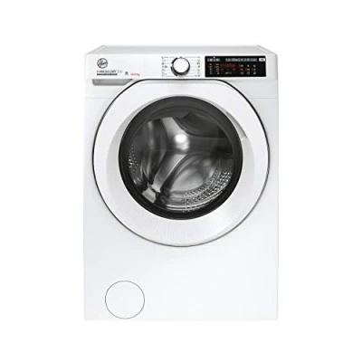 Image of Hoover H Wash 500 HD4106AMC Free Standing Washer Dryer, WiFi Connected, A Rated, 10KG/6KG, auto water&amp;energy dosing, 1400 rpm, White with chrome styling
