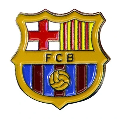 Image of Purple Barcelona FC Metal Pin Badge Club Logo Lapel