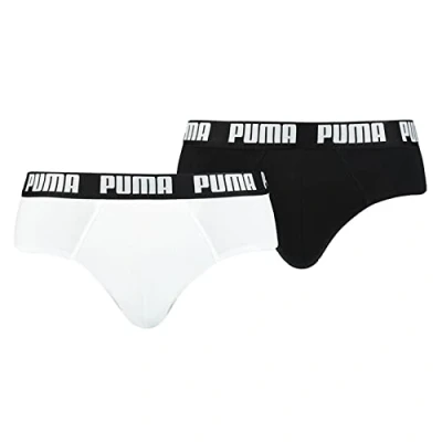 Image of PUMA Men&#039;s Brief, White/Black, S (Pack of 2)