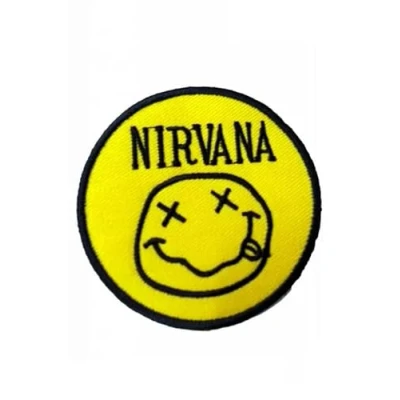 Image of Nirvana Smiley Patch Badge Embroidered Iron on Applique Accessory