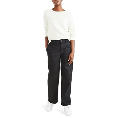 Image of Dockers Women&#039;s High Waist Chino Straight Pants, Beautiful Black, 32 UK