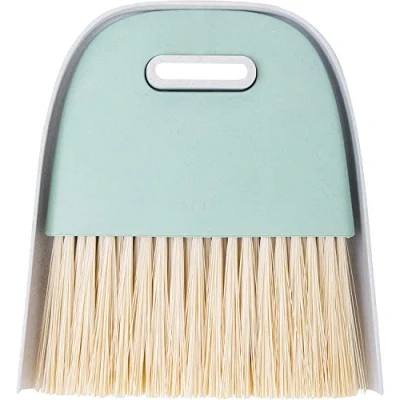Image of VIGAR Dustpan and Broom Set Small Light Grey Made with Sustainable Materials, Turquoise, Pequeño