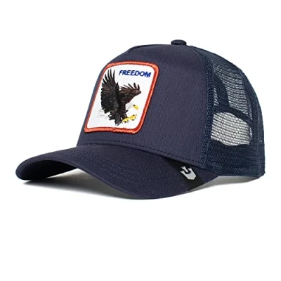 Image of Goorin Bros. The Farm Adjustable Mesh Trucker Hat for Men and Women, Navy (Freedom Truckin), One Size