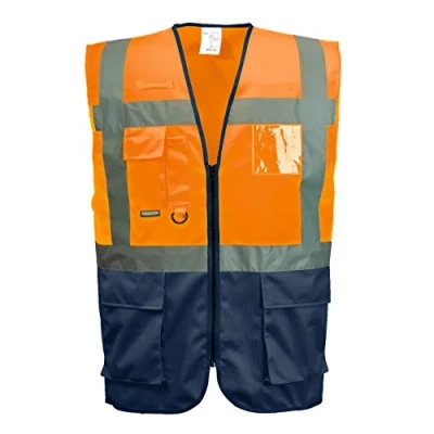Image of Portwest Warsaw Executive Vest, Size: L, Colour: Orange/Navy, C476ONRL