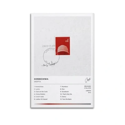 Image of Szzmyo Skepta Konnichiwa Album Poster Decorative Painting Modern Aesthetic Canvas Bedroom Art Living Room Decoration 12x18inch(30x45cm) Unframe Style