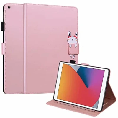 Image of Case for Apple iPad 10.2 (2019), Premium Cute Cartoon PU Leather Flip Case, with Smart Cover Magnetic, Stand Support, Pen Holder, Card Slots 7th generation inch A2232/A2198/A2200, Pink.