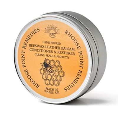 Image of Beeswax Leather Cleaner, Conditioner &amp; Restorer 100ml CLEANS, SEALS PROTECTS 100% Natural Ingredients Handpoured in Wales UK Rich