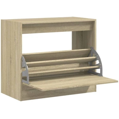 Image of vidaXL Shoe Cabinet Sonoma Oak 80x42x69 cm Engineered Wood