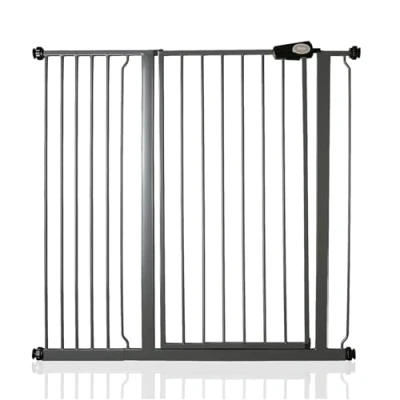 Image of Bettacare Child and Pet Gate, 107.4cm 115cm, Slate Grey, Extra Tall Gate 104cm in Height, Pressure Fit Stair Baby suitable for Dog or Barrier, Easy Installation