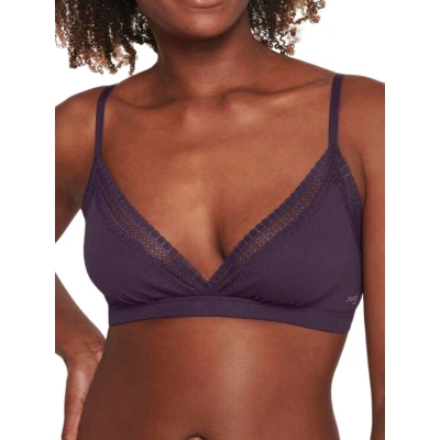 Image of Sloggi Women&#039;s GO Ribbed Bralette Bustier, Blueberry, S