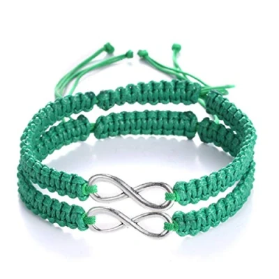 Image of AidShunn Bracelets infinity Braided Handcrafted Adjustable for Men Women Friendship Family Couple 2Pcs