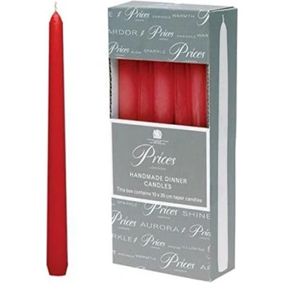 Image of Prices Venetian 10 inch Dinner Candle Pack Of Wine Red