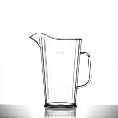Image of Plastic 2 Pint Jug Virtually Unbreakable Reusable Strong Rigid Polycarbonate Pitcher Made in UK CE Marked Trade Quality Pimms / Beer Juice